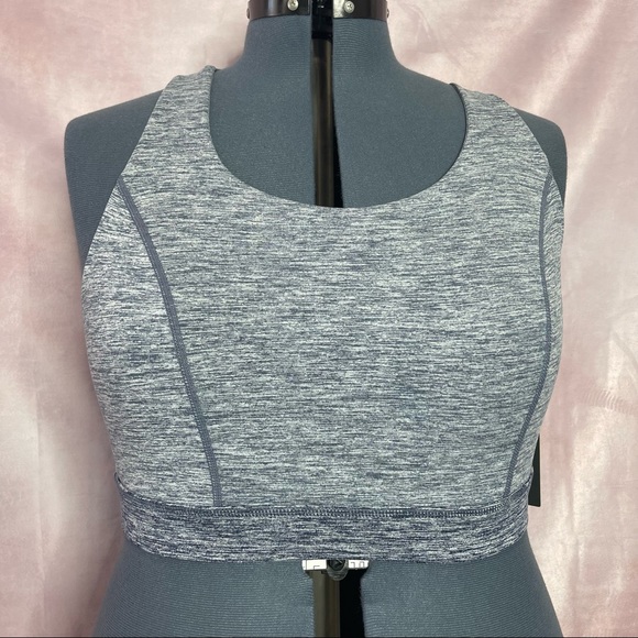 Torrid Vintage Indigo Space-Dye Lattice Back Wicking Sports Bra NWT Size 2X - Picture 2 of 14